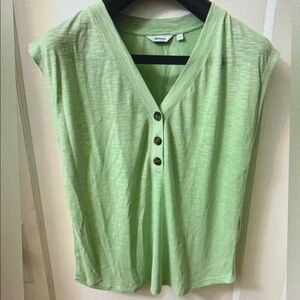 Green V-Neck Women's Top